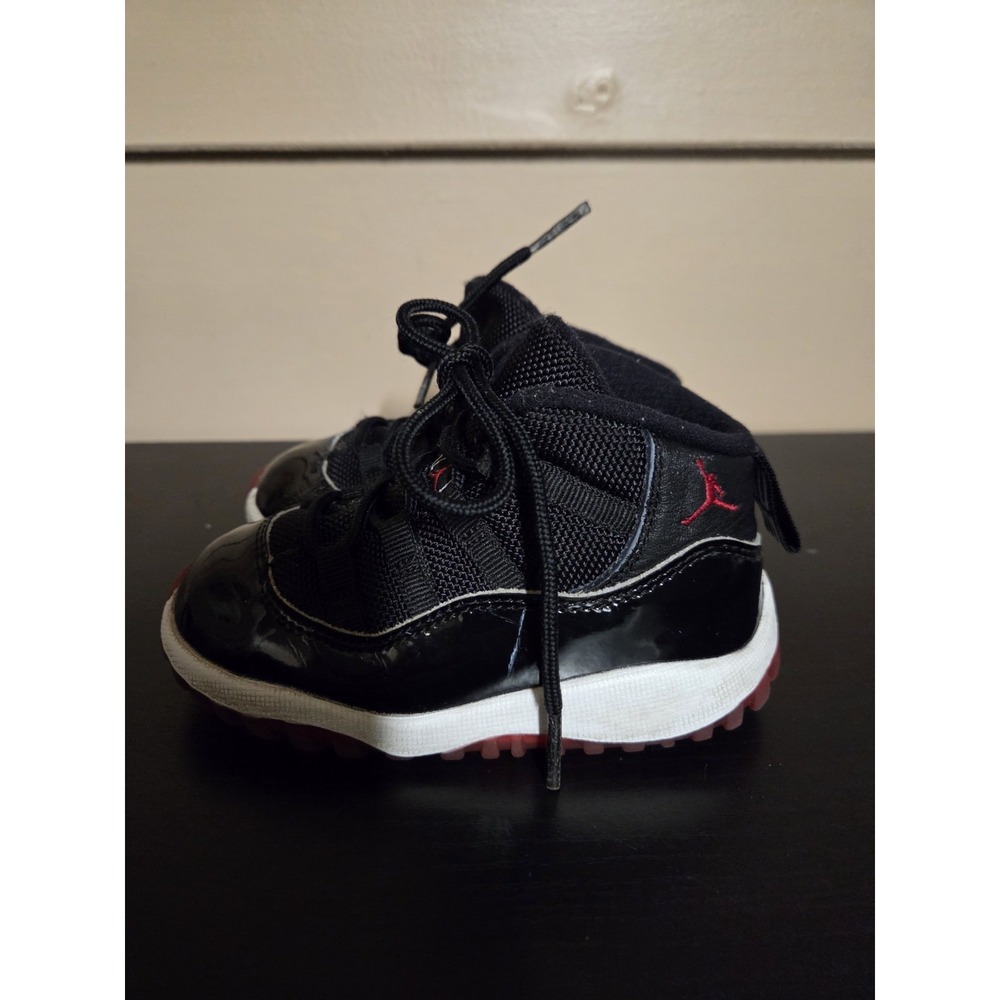 Nike Air Jordan 11 Retro XI TD 'Bred' Shoes Toddler 378040-061 Size 7C - Picture 2 of 5